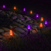 C7 Amber / Purple OptiCore Halloween Pathway Lights, Lights, PathPRO TM Stakes