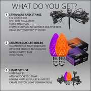 C7 Amber / Purple OptiCore Halloween Pathway Lights, Lights, PathPRO TM Stakes