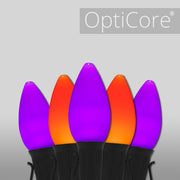 C7 Amber / Purple Smooth OptiCore Commercial LED Halloween Lights, Lights