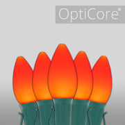 C7 Amber Smooth OptiCore Commercial LED Halloween Lights, Lights