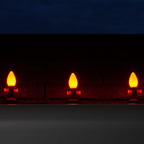 C7 Amber Smooth OptiCore Commercial LED Halloween Lights, Lights