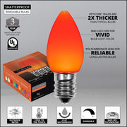 C7 Amber Smooth OptiCore Commercial LED Halloween Lights, Lights