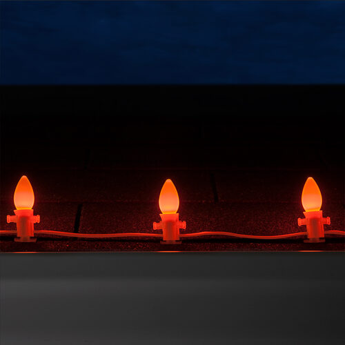 C7 Amber Smooth OptiCore Commercial LED Halloween Lights, Lights