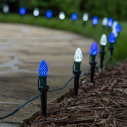 C7 Blue / Cool White OptiCore Christmas Pathway Lights, Lights, PathPRO TM Stakes