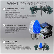 C7 Blue / Cool White OptiCore Christmas Pathway Lights, Lights, PathPRO TM Stakes