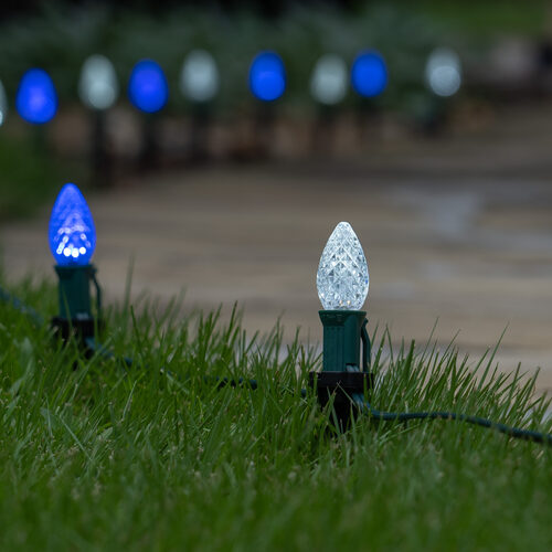 C7 Blue / Cool White OptiCore Christmas Pathway Lights, Lights, PathPRO TM Stakes