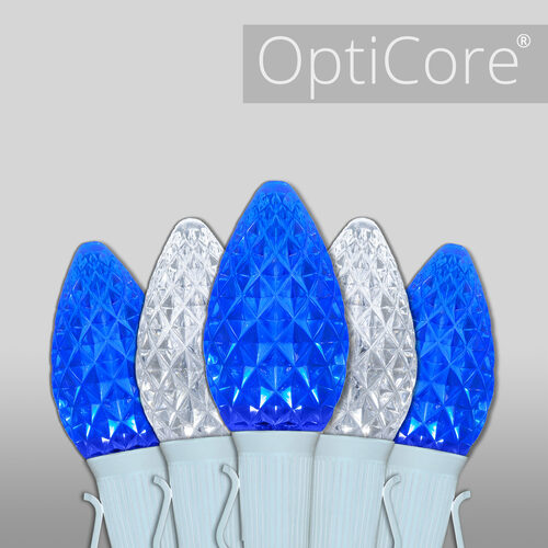 C7 Blue / Cool White OptiCore Commercial LED Christmas Lights, Lights