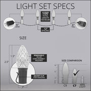 C7 Blue / Cool White OptiCore Commercial LED Christmas Lights, Lights