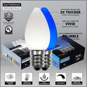 C7 Blue / Cool White Smooth OptiCore Commercial LED Christmas Lights, Lights