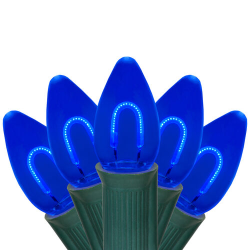 C7 Blue FlexFilament Shatterproof Vintage Commercial LED Christmas Lights, Lights