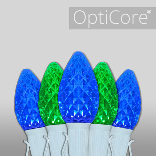 C7 Blue / Green OptiCore Commercial LED Christmas Lights, Lights