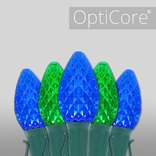 C7 Blue / Green OptiCore Commercial LED Christmas Lights, Lights