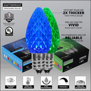 C7 Blue / Green OptiCore Commercial LED Christmas Lights, Lights
