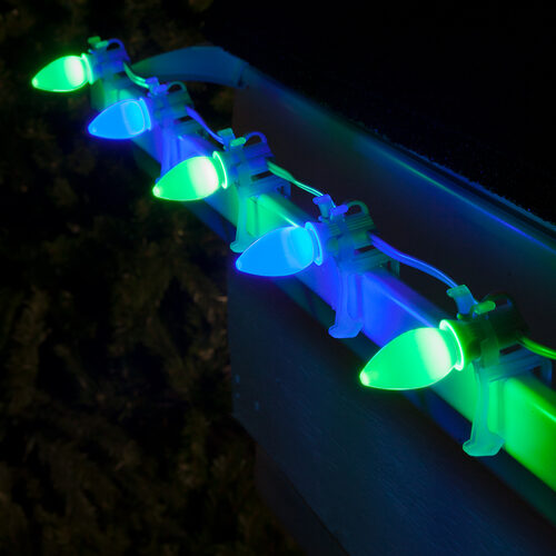 C7 Blue / Green Smooth OptiCore Commercial LED Christmas Lights, Lights
