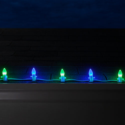C7 Blue / Green Smooth OptiCore Commercial LED Christmas Lights, Lights
