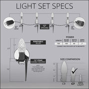 C7 Blue OptiCore Christmas LED Pathway Lights, 100 Lights, 7.5 Inch Stakes, 100'