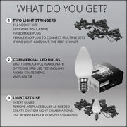 C7 Blue Smooth OptiCore Commercial LED Christmas Lights, Lights