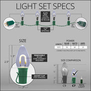 C7 Cool White FlexFilament Shatterproof Vintage Commercial LED Christmas Lights, Lights