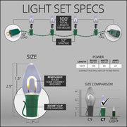 C7 Cool White FlexFilament Shatterproof Vintage Commercial LED Christmas Lights, Lights