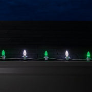 C7 Cool White / Green OptiCore Commercial LED Christmas Lights, Lights