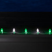 C7 Cool White / Green Smooth OptiCore Commercial LED Christmas Lights, Lights