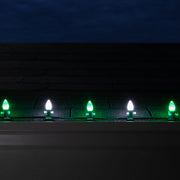 C7 Cool White / Green Smooth OptiCore Commercial LED Christmas Lights, Lights