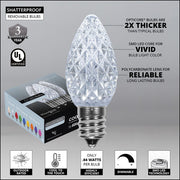 C7 Cool White OptiCore Christmas LED Pathway Lights, 100 Lights, 7.5 Inch Stakes, 100'