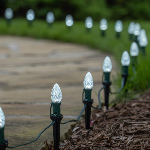 C7 Cool White OptiCore Christmas Pathway Lights, Lights, PathPRO TM Stakes