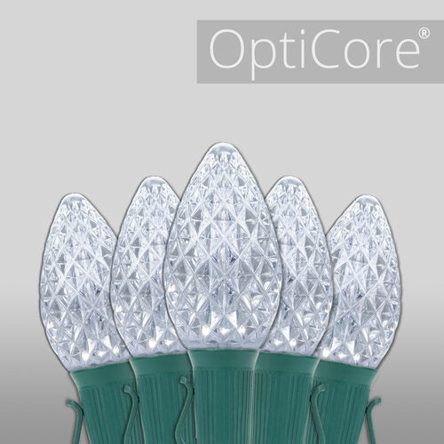 C7 Cool White OptiCore Commercial LED Christmas Lights, Lights