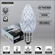 C7 Cool White OptiCore Commercial LED Christmas Lights, Lights