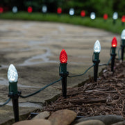 C7 Cool White / Red OptiCore Christmas Pathway Lights, Lights, PathPRO TM Stakes