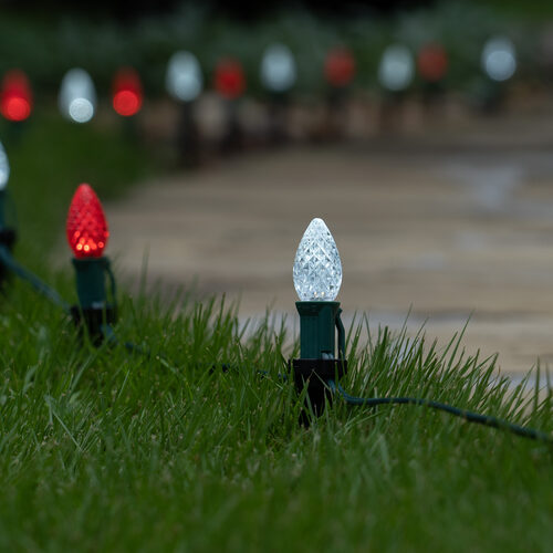C7 Cool White / Red OptiCore Christmas Pathway Lights, Lights, PathPRO TM Stakes