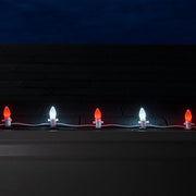C7 Cool White / Red Smooth OptiCore Commercial LED Christmas Lights, Lights
