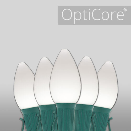 C7 Cool White Smooth OptiCore Commercial LED Christmas Lights, Lights