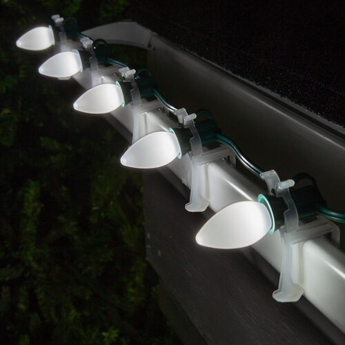 C7 Cool White Smooth OptiCore Commercial LED Christmas Lights, Lights