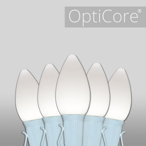 C7 Cool White Smooth OptiCore Commercial LED Christmas Lights, Lights