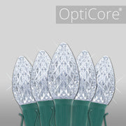 C7 Cool White Twinkle OptiCore Commercial LED Christmas Lights, Lights