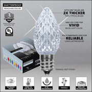 C7 Cool White Twinkle OptiCore Commercial LED Christmas Lights, Lights