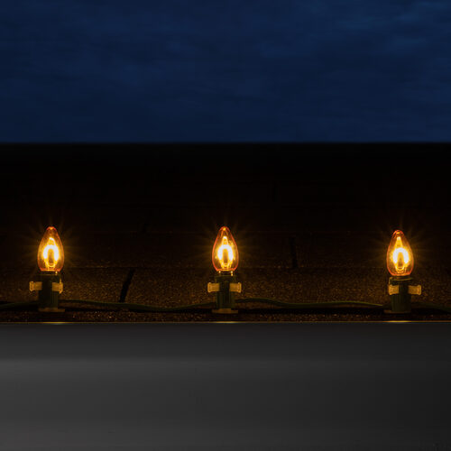 C7 Gold FlexFilament Shatterproof Vintage Commercial LED Christmas Lights, Lights
