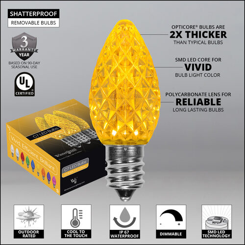 C7 Gold OptiCore Commercial LED Christmas Lights, Lights