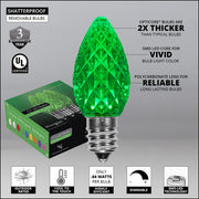 C7 Green OptiCore Christmas LED Pathway Lights, 100 Lights, 7.5 Inch Stakes, 100'
