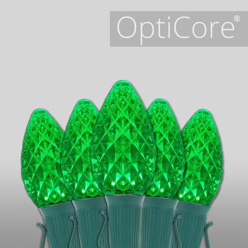 C7 Green OptiCore Commercial LED Christmas Lights, Lights