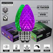 C7 Green / Purple OptiCore Commercial LED Halloween Lights, Lights