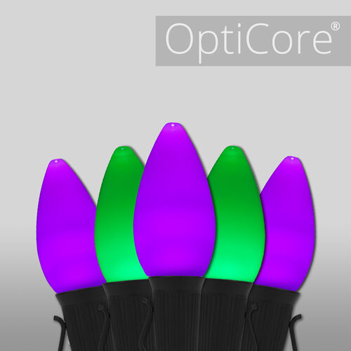 C7 Green / Purple Smooth OptiCore Commercial LED Halloween Lights, Lights