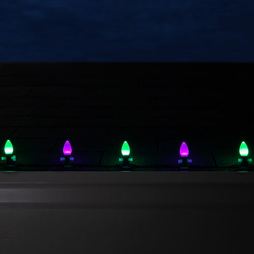C7 Green / Purple Smooth OptiCore Commercial LED Halloween Lights, Lights