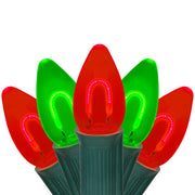 C7 Green / Red FlexFilament Shatterproof Vintage Commercial LED Christmas Lights, Lights