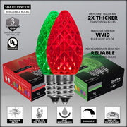 C7 Green / Red OptiCore Commercial LED Christmas Lights, Lights