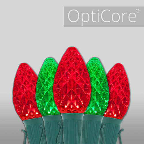 C7 Green / Red OptiCore Commercial LED Christmas Lights, Lights