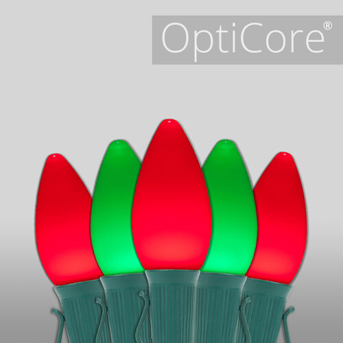 C7 Green / Red Smooth OptiCore Commercial LED Christmas Lights, Lights