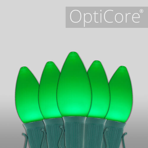 C7 Green Smooth OptiCore Commercial LED Christmas Lights, Lights